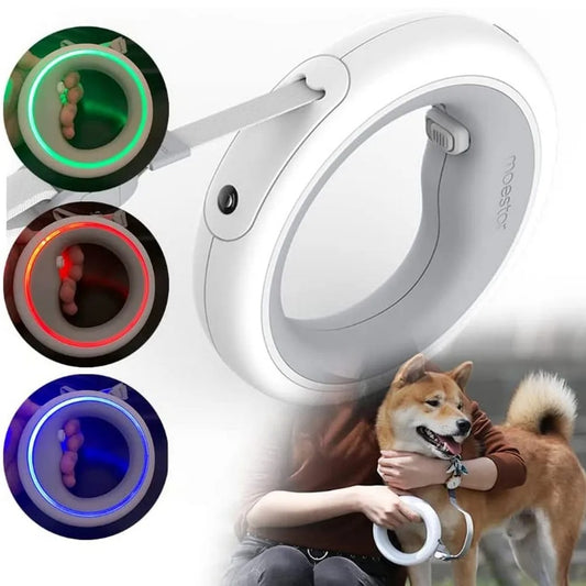 Retractable Pet Leash with Rechargeable LED Light